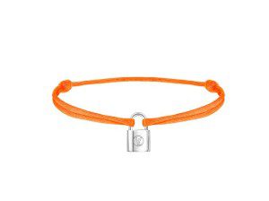 Q95663_Bracelet Silver Lockit Orange Fluo